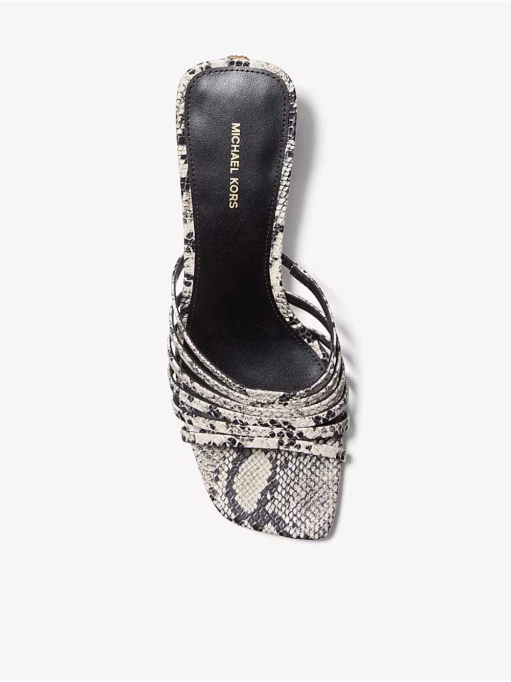 Michael Kors Haisley Snake Embossed Leather Kitten Sandals size 6